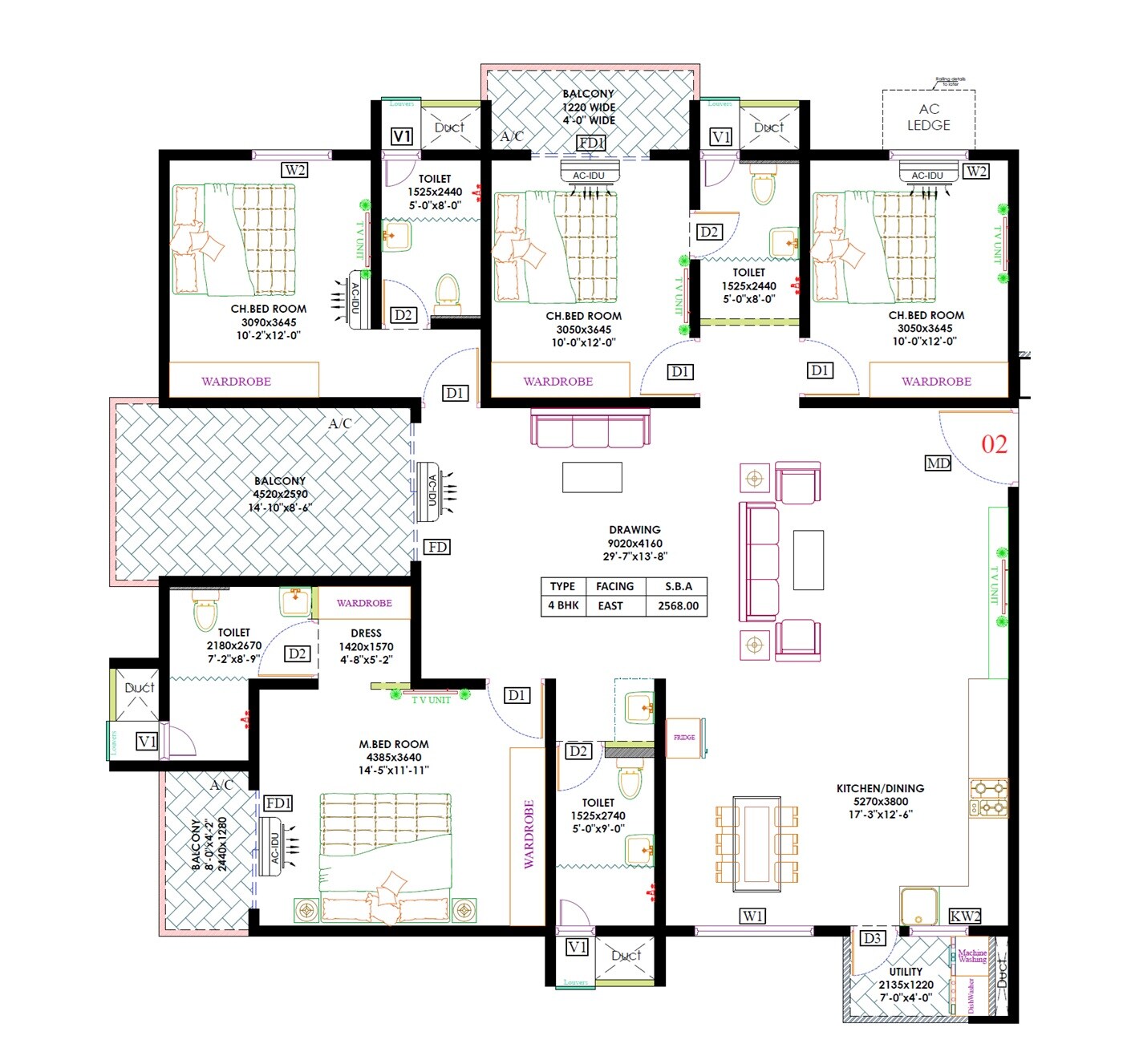 4 BHK 2568 Sq. Ft. Apartment
