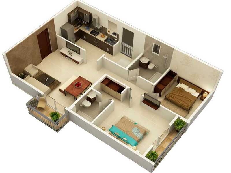 Floor plan of 2 BHK 1168 Sq. Ft. Apartment in NR Windgates, Bangalore