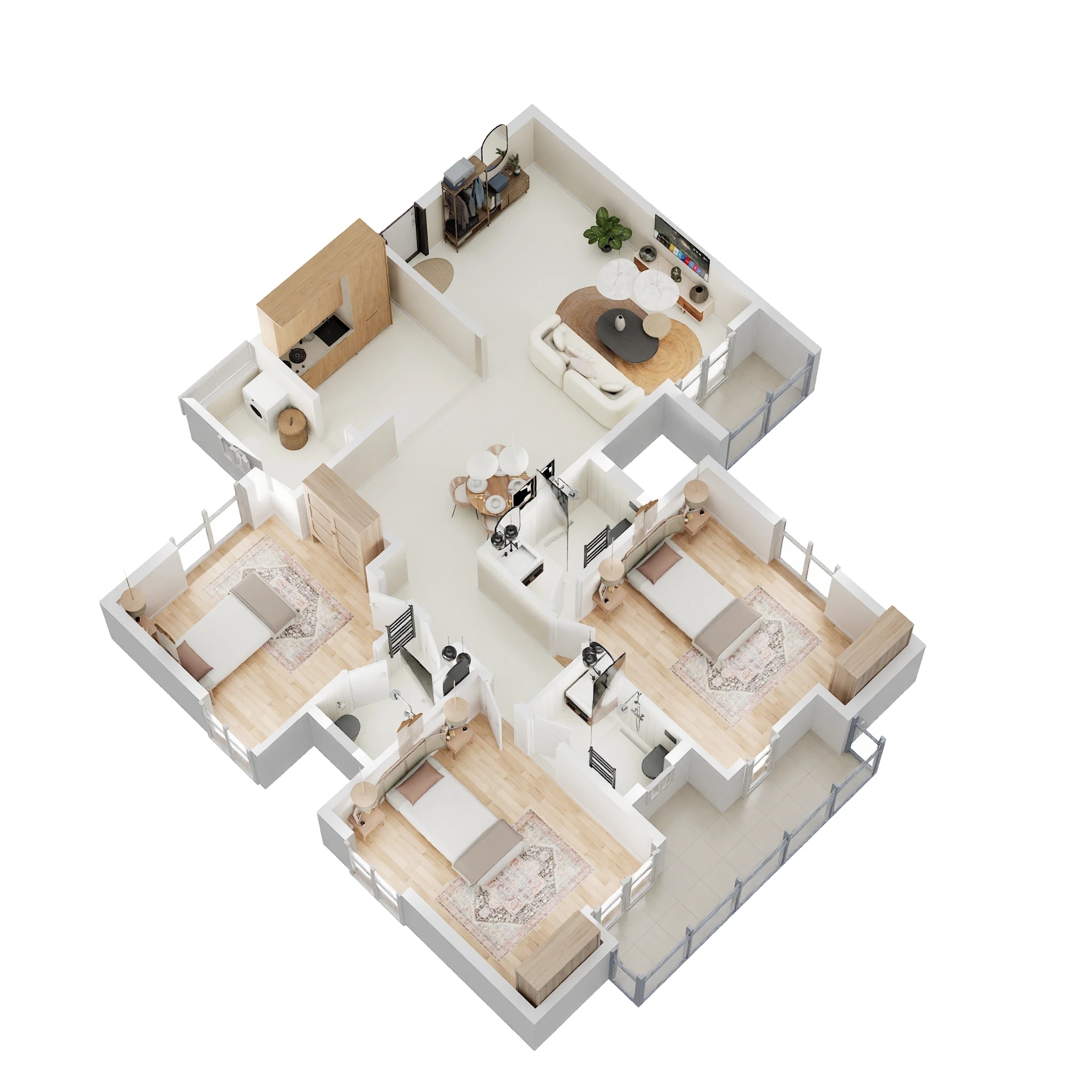 Floor plan of 3 BHK 1550 Sq. Ft. Apartment in NVG Rakshak, Bangalore