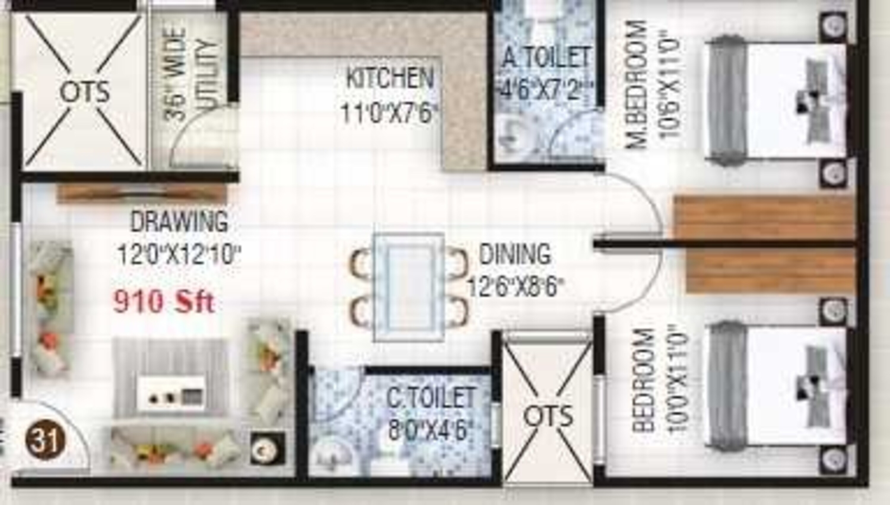 nvr sun pearl block b apartment 2 bhk 910sqft 20210819130803