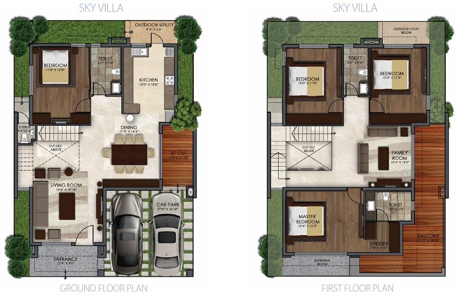 Floor plan of 4 BHK 2885 Sq. Ft. Villa in NVT Arcot Vaksana, Bangalore