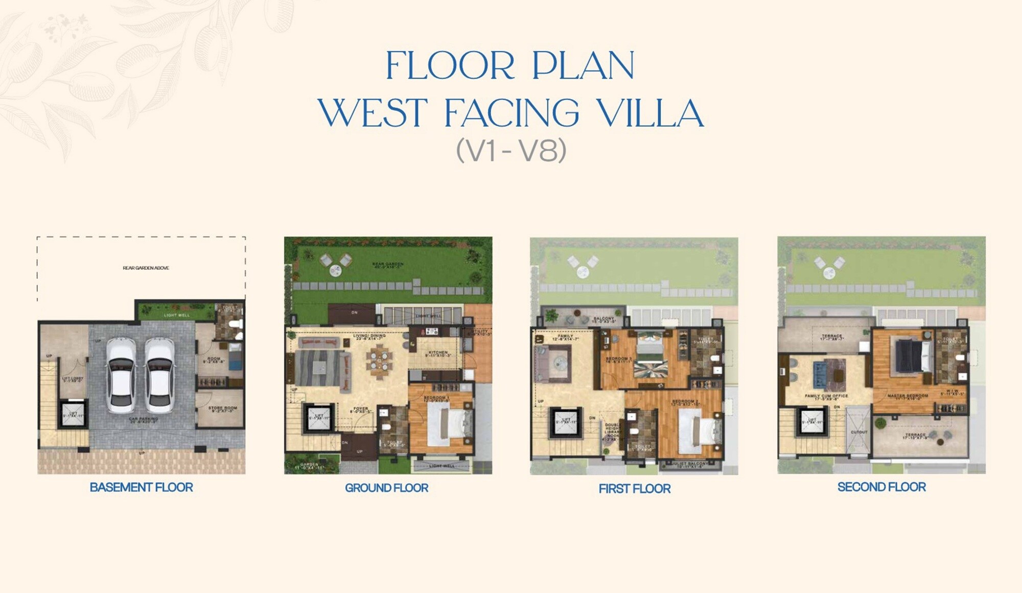 Floor plan of 4 BHK 4064 Sq. Ft. Villa in NVT Oikos, Bangalore