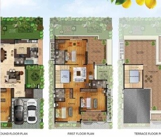 Floor plan of 4 BHK 4096 Sq. Ft. Villa in NVT Symphony of Orchards, Bangalore