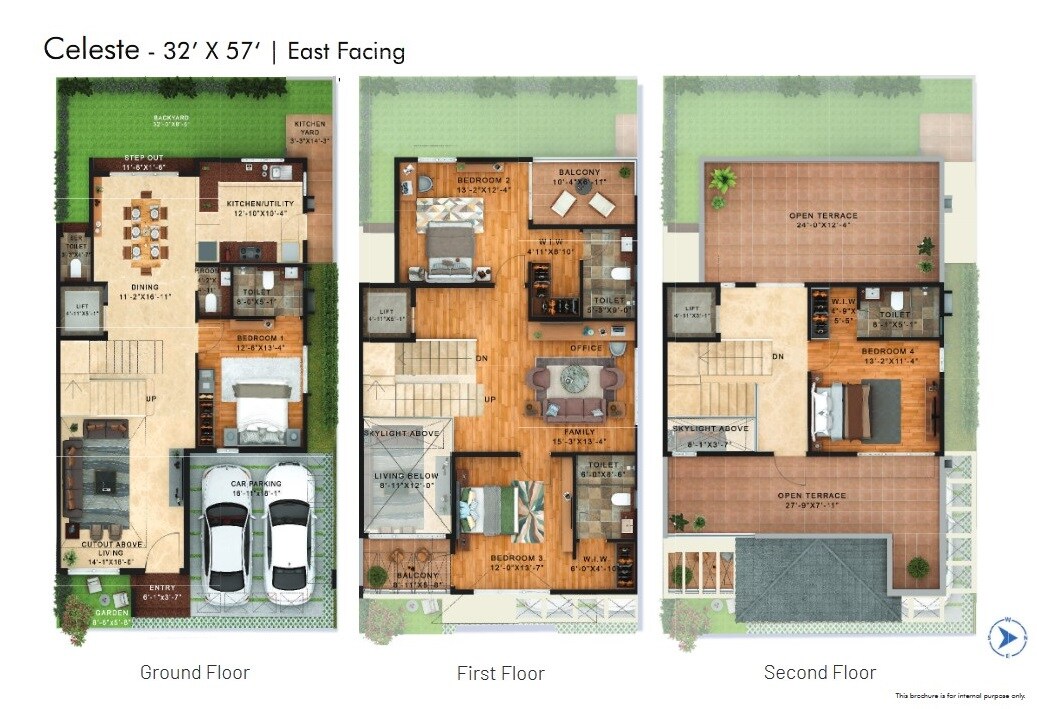 Floor plan of 4 BHK 3446 Sq. Ft. Villa in NVT Under The Open Sky, Bangalore