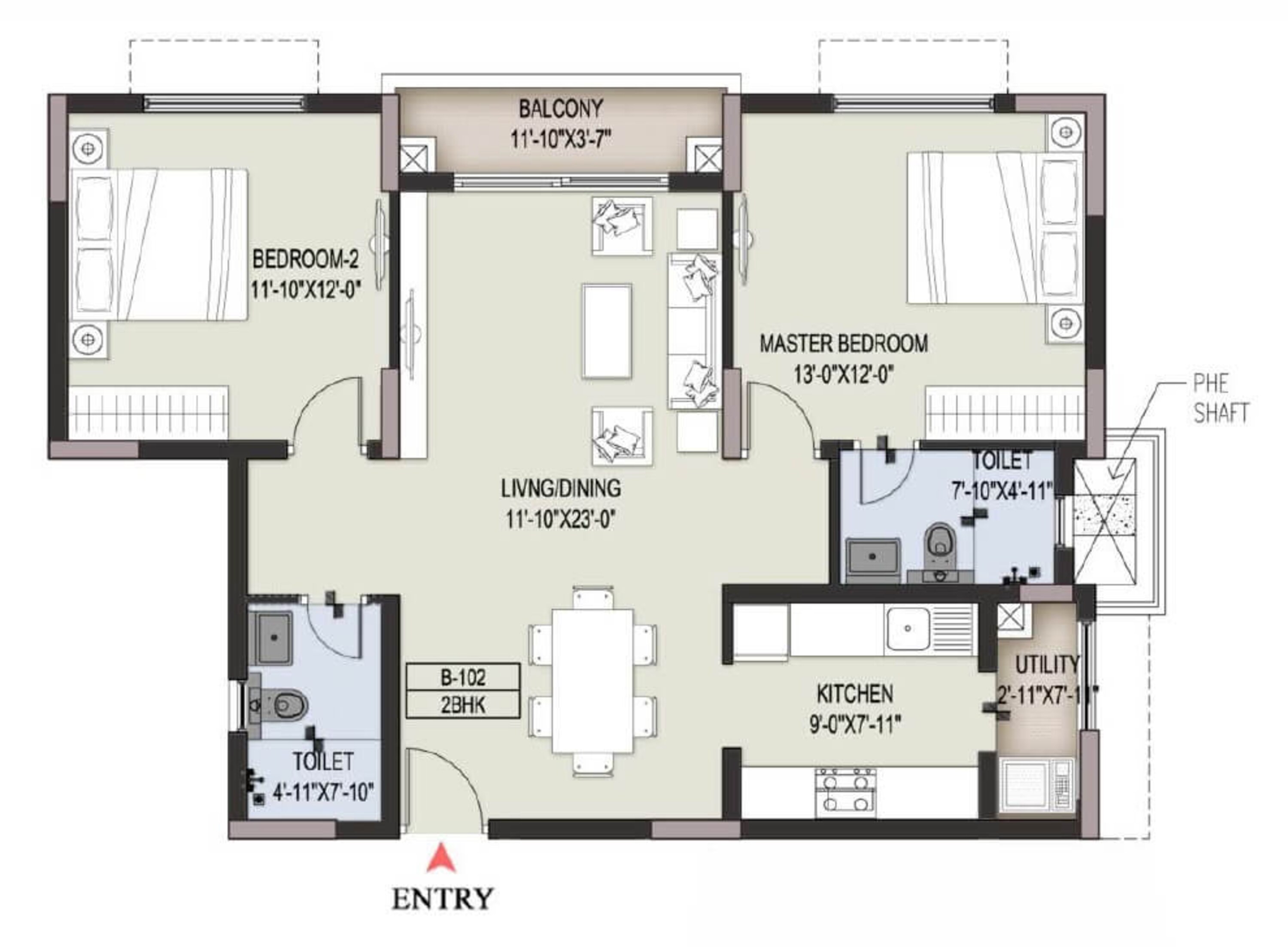 ozone pole star apartment 2bhk 1251sqft 1