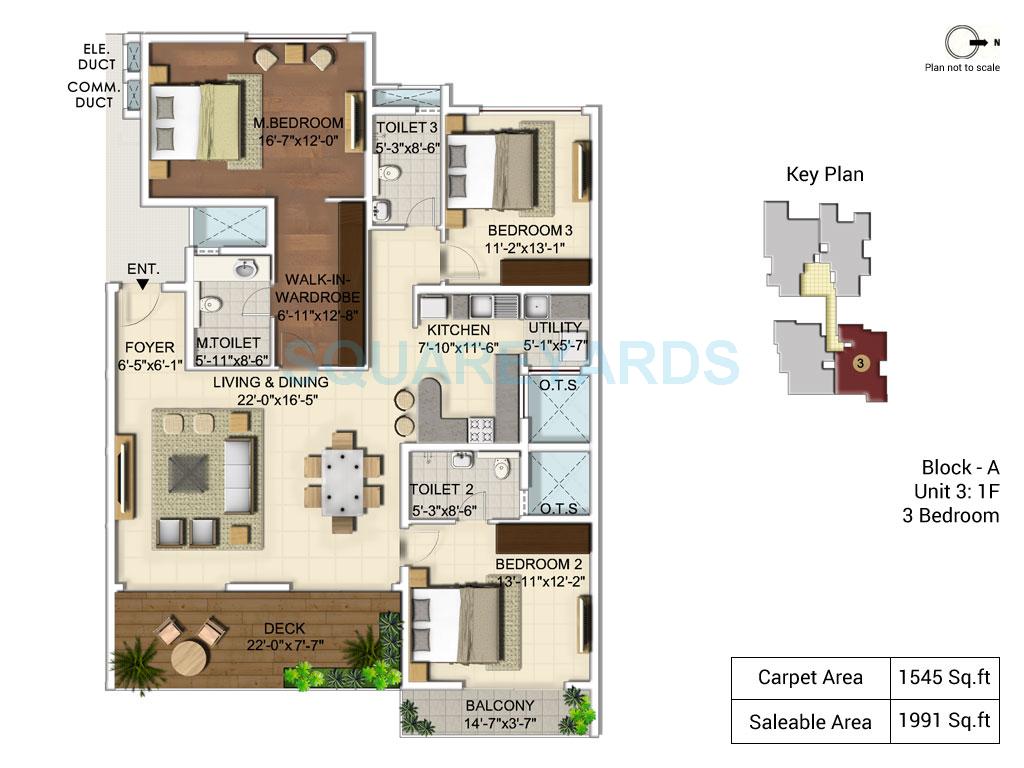 3 BHK 1919 Sq. Ft. Apartment