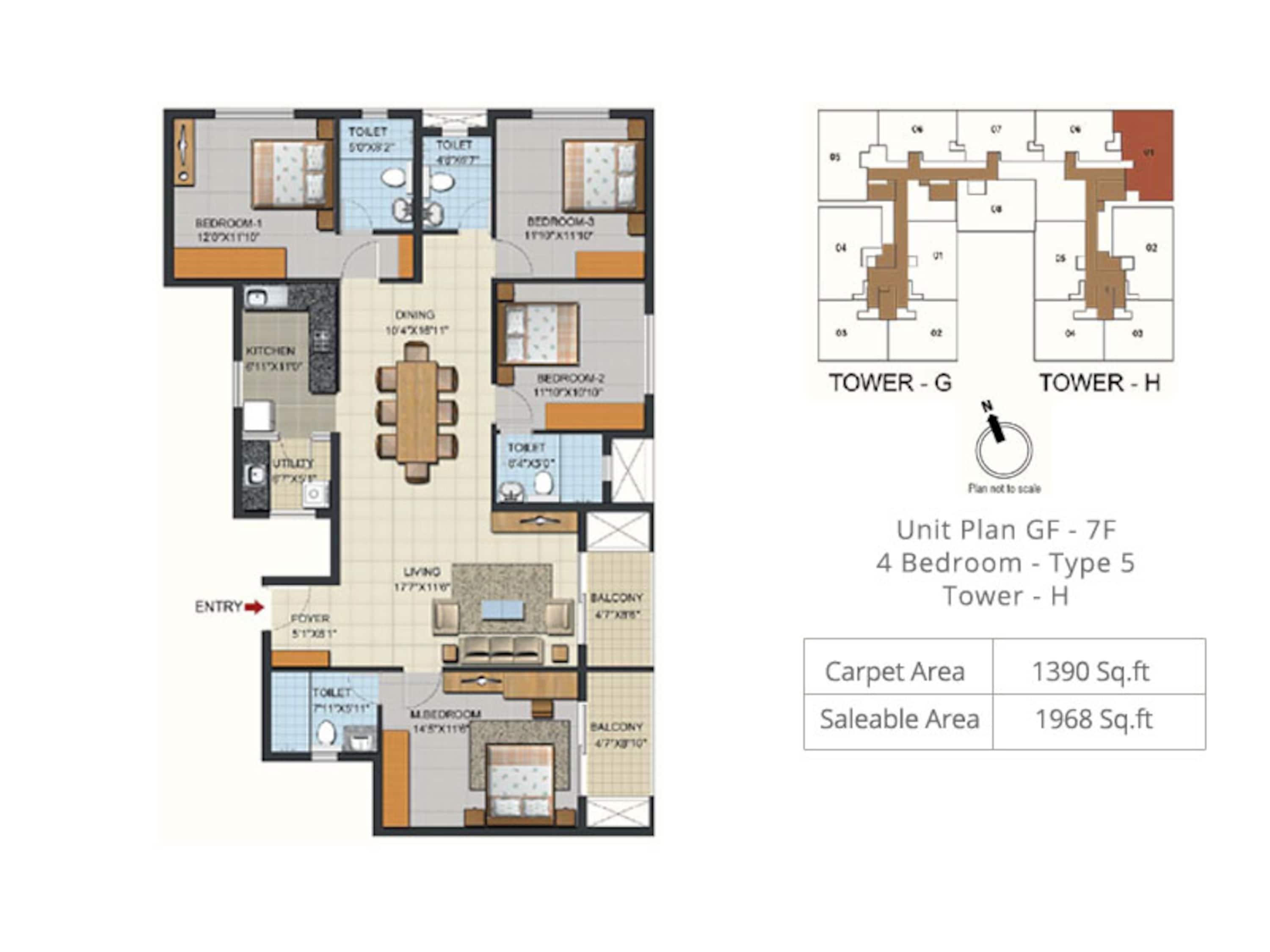 ozone urbana aqua 2 apartment 4bhk 1968sqft 1