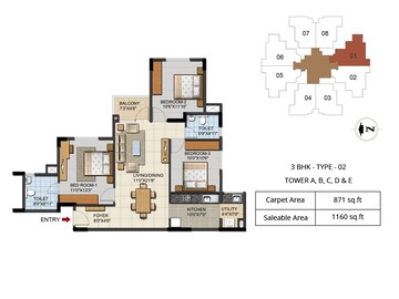  3 BHK Apartment at Ozone Urbana Aqua, Devanahalli – for Sale