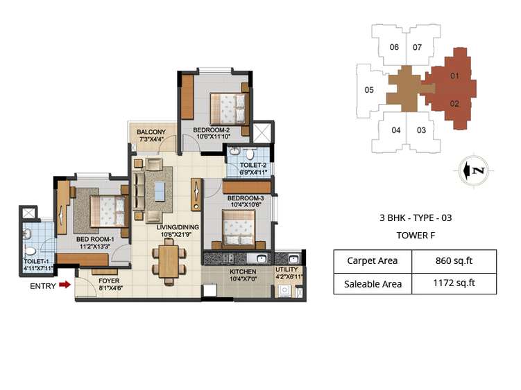 ozone urbana aqua apartment 3bhk 1172sqft 211