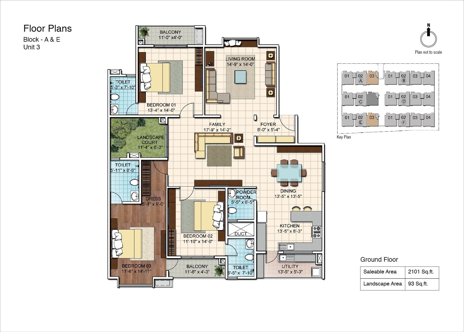 3 BHK 2101 Sq. Ft. Apartment
