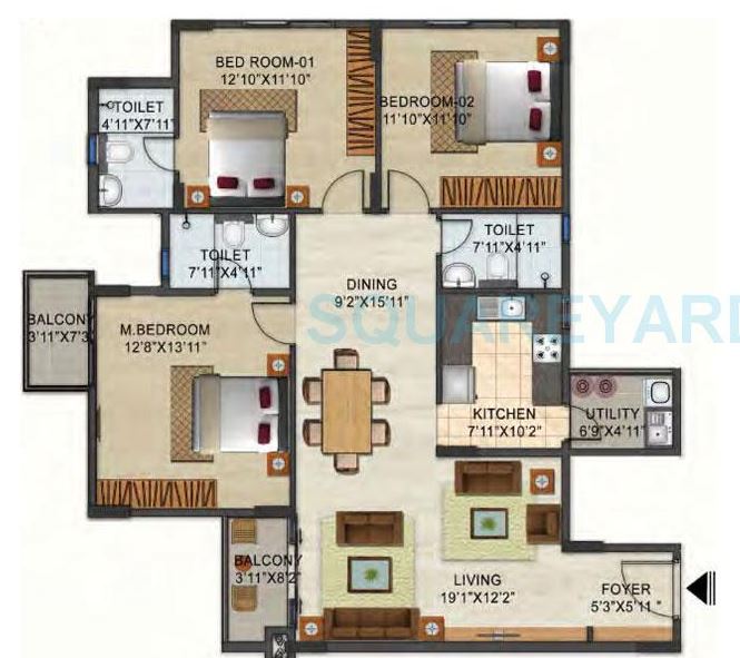 ozone urbana pavilion apartment 3 bhk 1865sqft 20203817123829