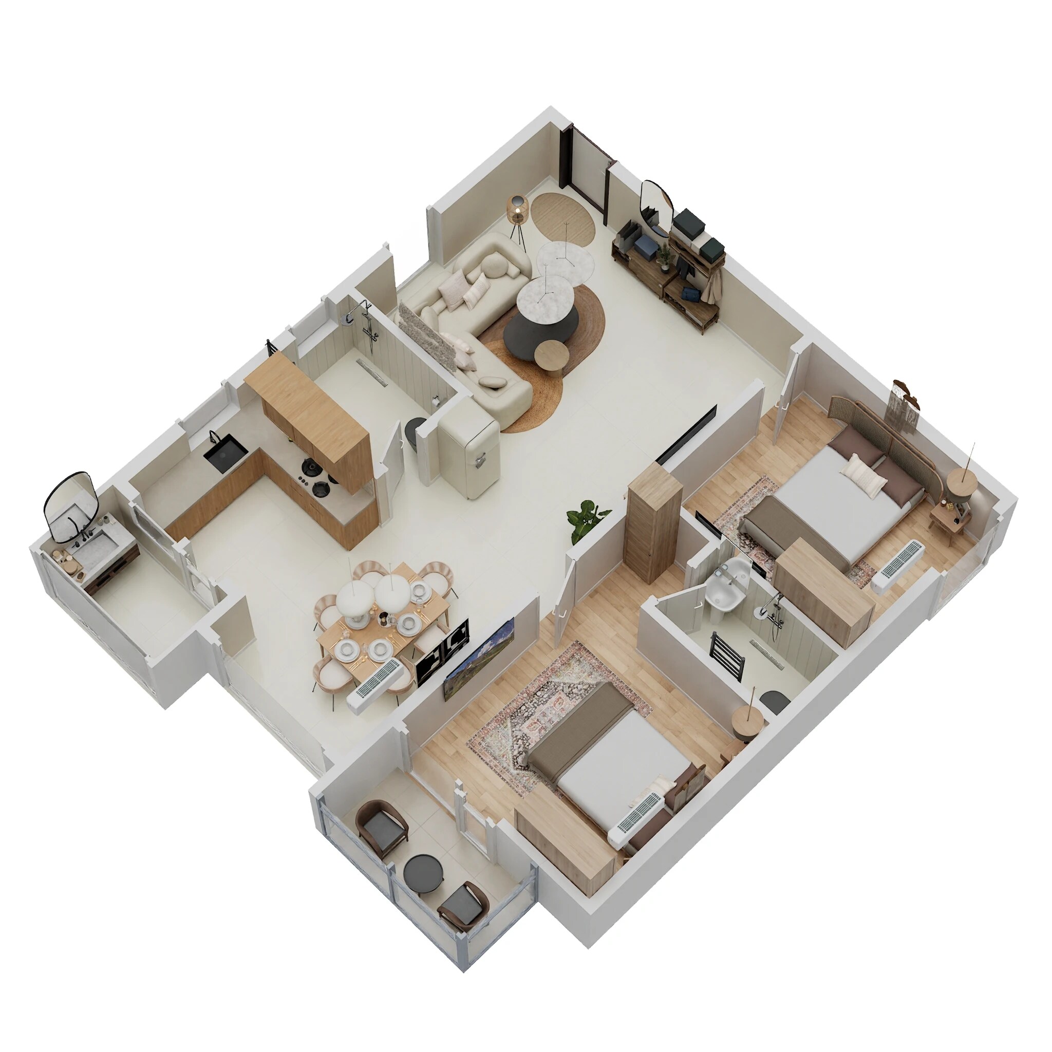 2 BHK 1073 Sq. Ft. Apartment