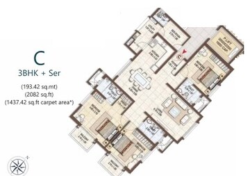  3 BHK Apartment at Pashmina Waterfront, Old Madras Road – for Rent