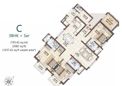 Other, pashmina-waterfront 3 Bedroom 2082 Sq.Ft. Apartment In Old Madras Road Bangalore 9179586