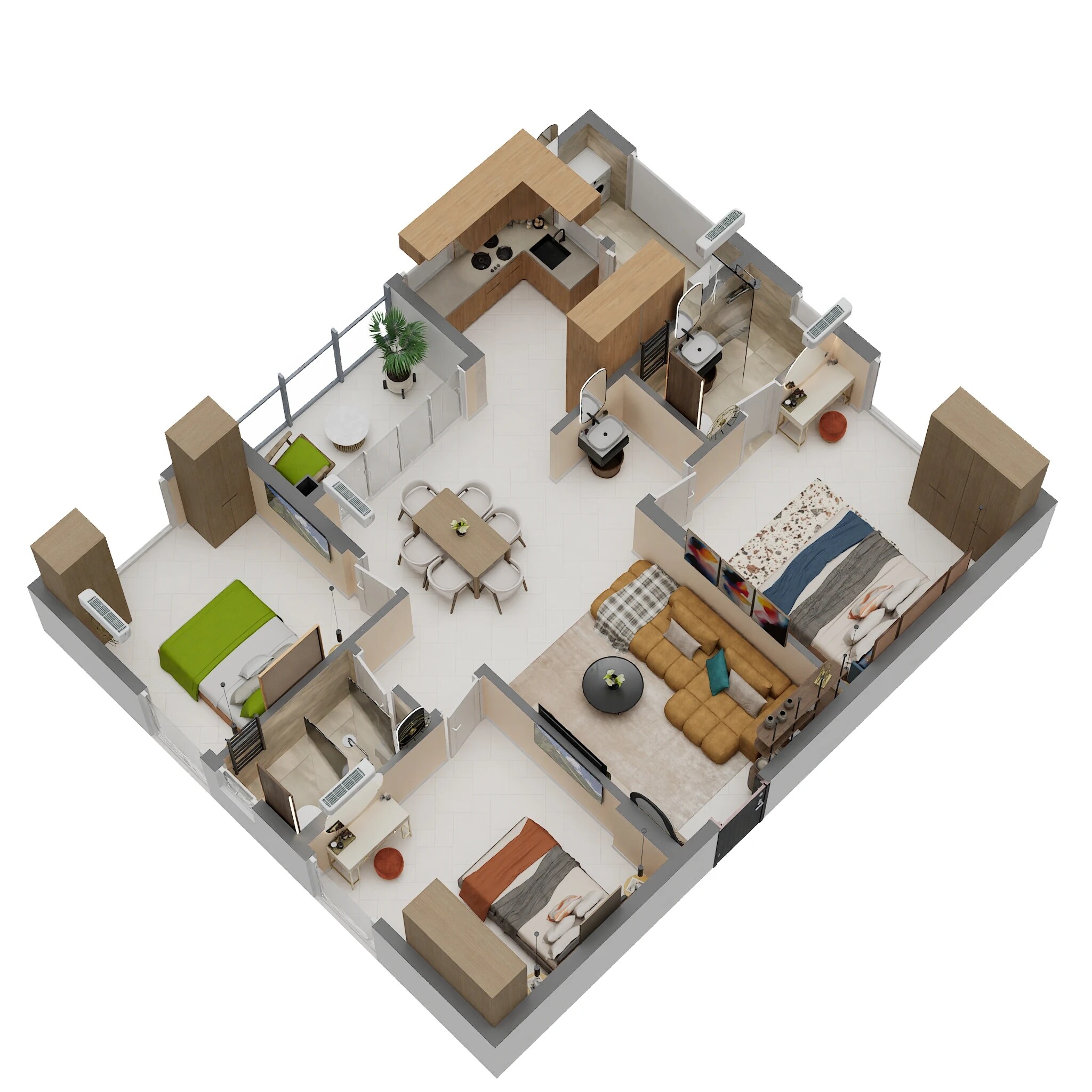 3 BHK 1342 Sq. Ft. Apartment