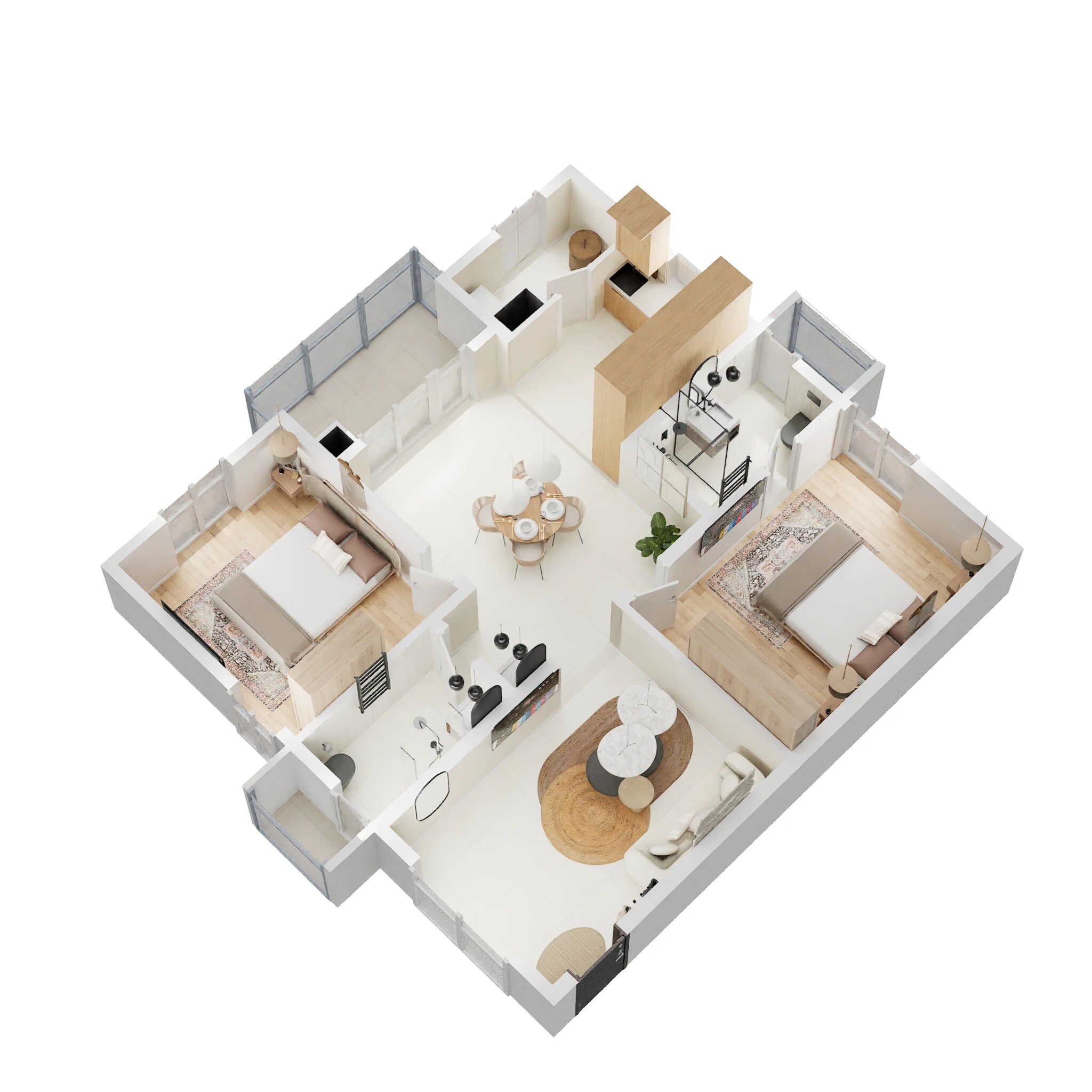 Floor plan of 2 BHK 1135 Sq. Ft. Apartment in Pavani Mirabilia, Bangalore