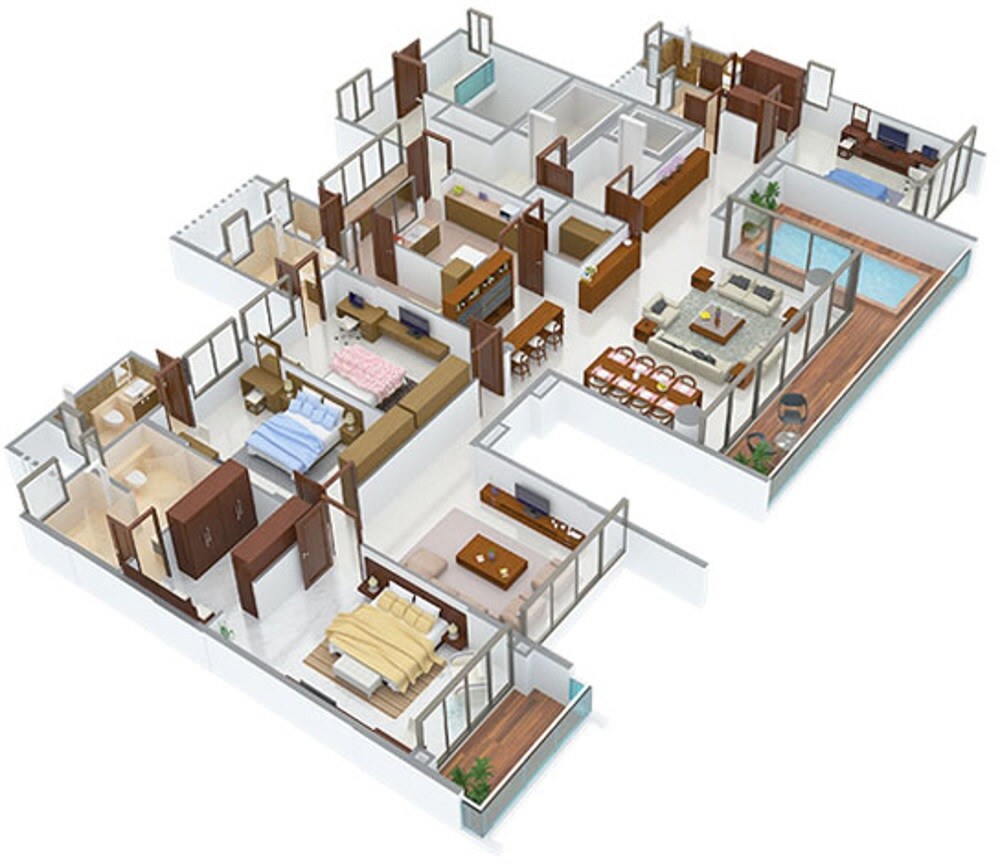 Floor plan of 4 BHK 4920 Sq. Ft. Apartment in Peninsula Land Heights, Bangalore