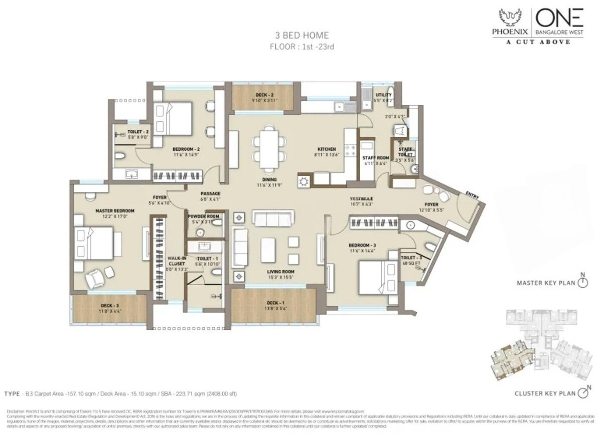 3 BHK 2409 Sq. Ft. Apartment