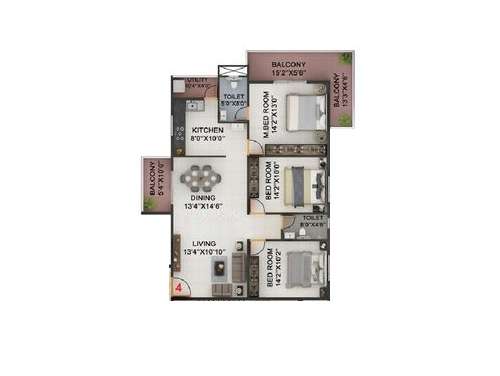 pioneer krs park royal apartment 3 bhk 1590sqft 20234011154008