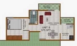 1 BHK 575 Sq. Ft. Apartment