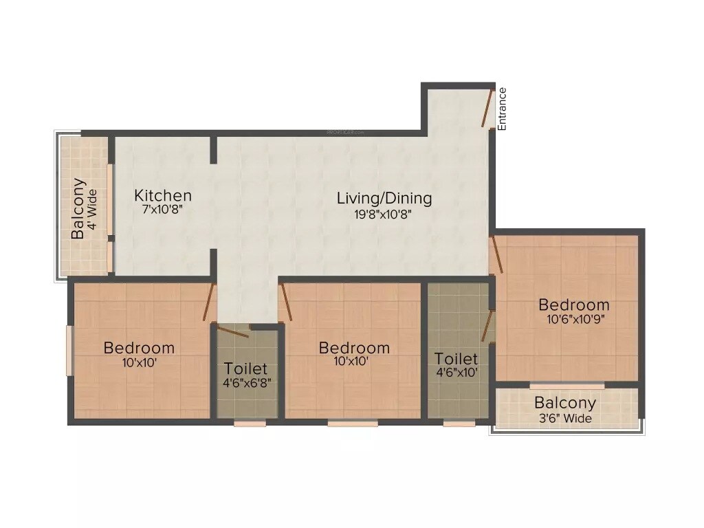 3 BHK 1190 Sq. Ft. Apartment