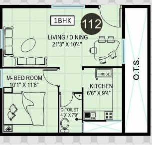 1 BHK 630 Sq. Ft. Apartment in Pragathi Royale II