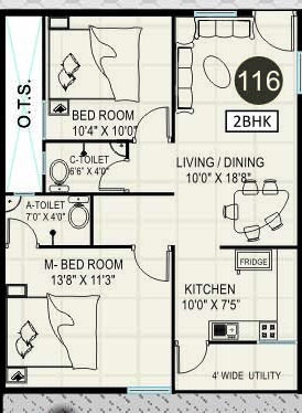 Pragathi Royale II 2 BHK Layout