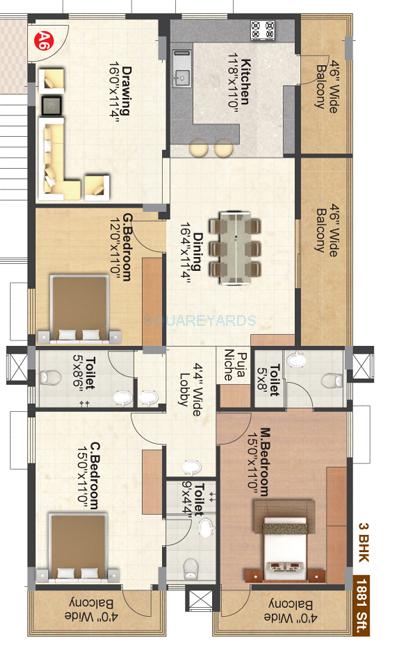 pranava gitaaar apartment 3bhk 1881sqft 1