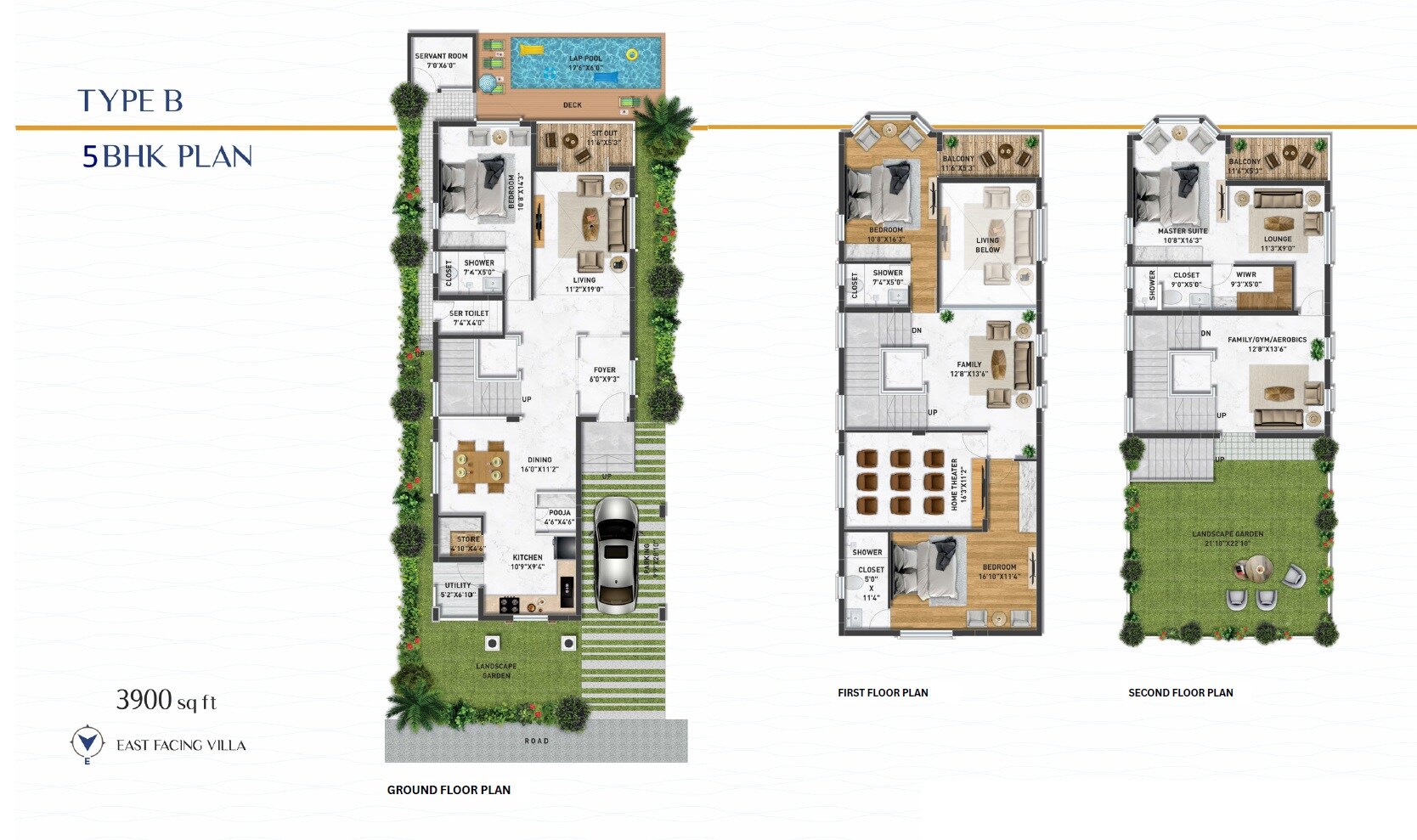 Floor plan of 5 BHK 3900 Sq. Ft. Villa in Preeti Iksa Ville, Bangalore