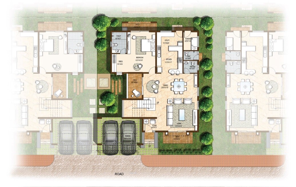 Floor plan of 3 BHK 3544 Sq. Ft. Villa in Prestige Augusta Golf Village 1, Bangalore
