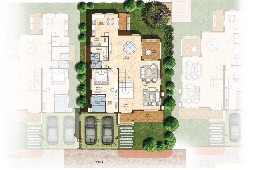 Floor plan of 4 BHK 4300 Sq. Ft. Villa in Prestige Augusta Golf Village 1, Bangalore
