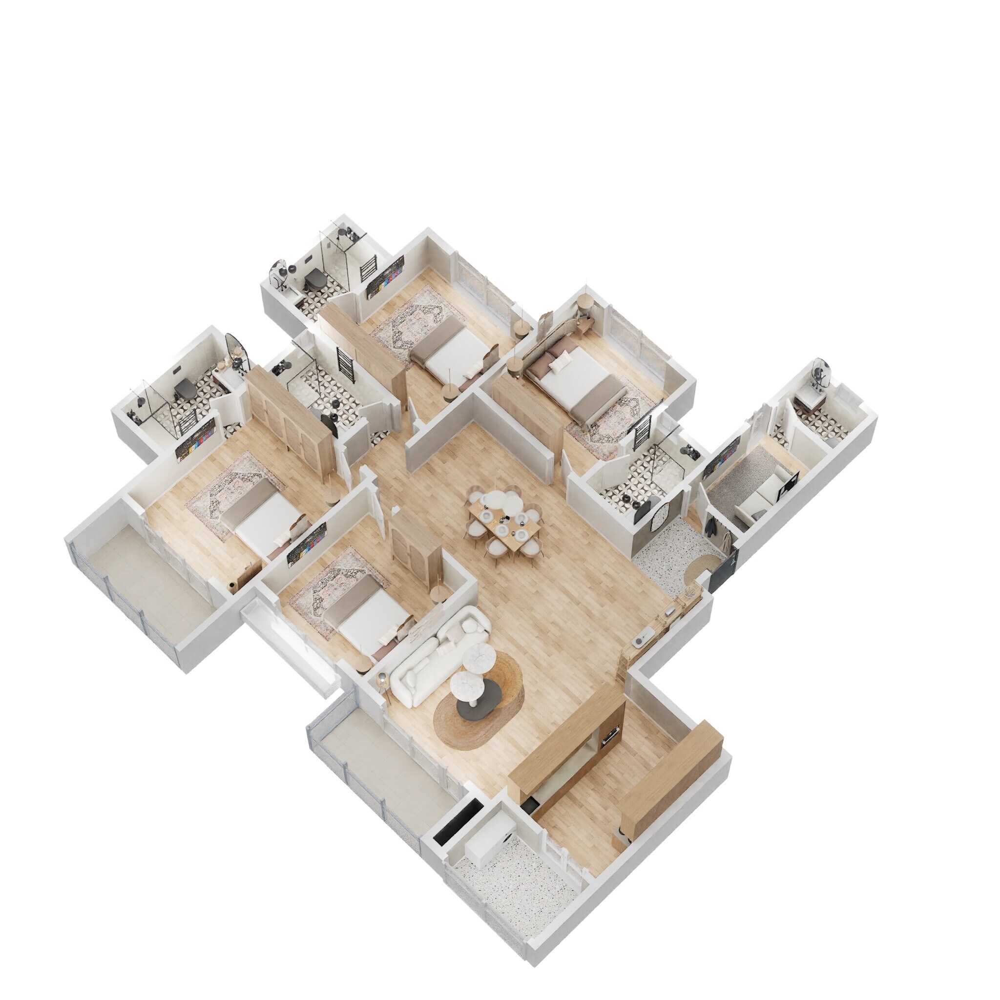 Floor plan of 4 BHK 2204 Sq. Ft. Apartment in Avalon Park At The Prestige City, Bangalore