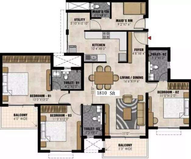 prestige elysian apartment 3bhk 1810sqft 41
