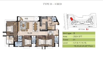 4 BHK Apartment For Rent in Prestige Fairfield Rmv 2nd Stage Bangalore  8076886