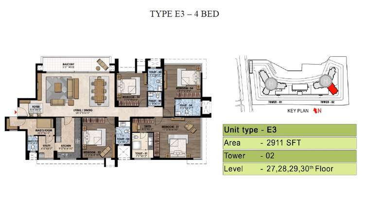 prestige fairfield apartment 4bhk sq 2911sqft 1