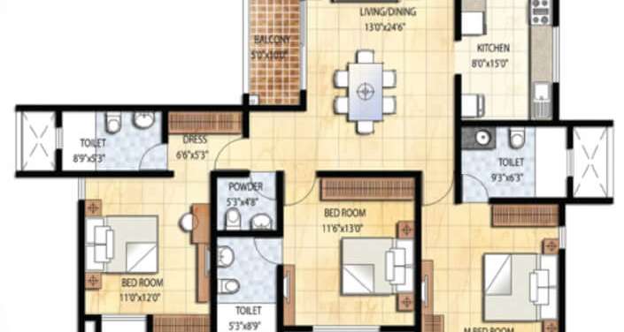 prestige falcon city apartment 3bhk 1262sqft1