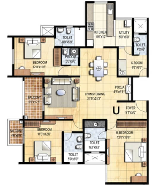 Prestige Falcon City in Konanakunte, Bangalore @ 1.01 Cr - Floor Plans ...