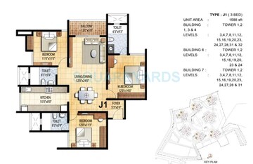  3 BHK Apartment at Prestige Falcon City, Konanakunte – for Sale