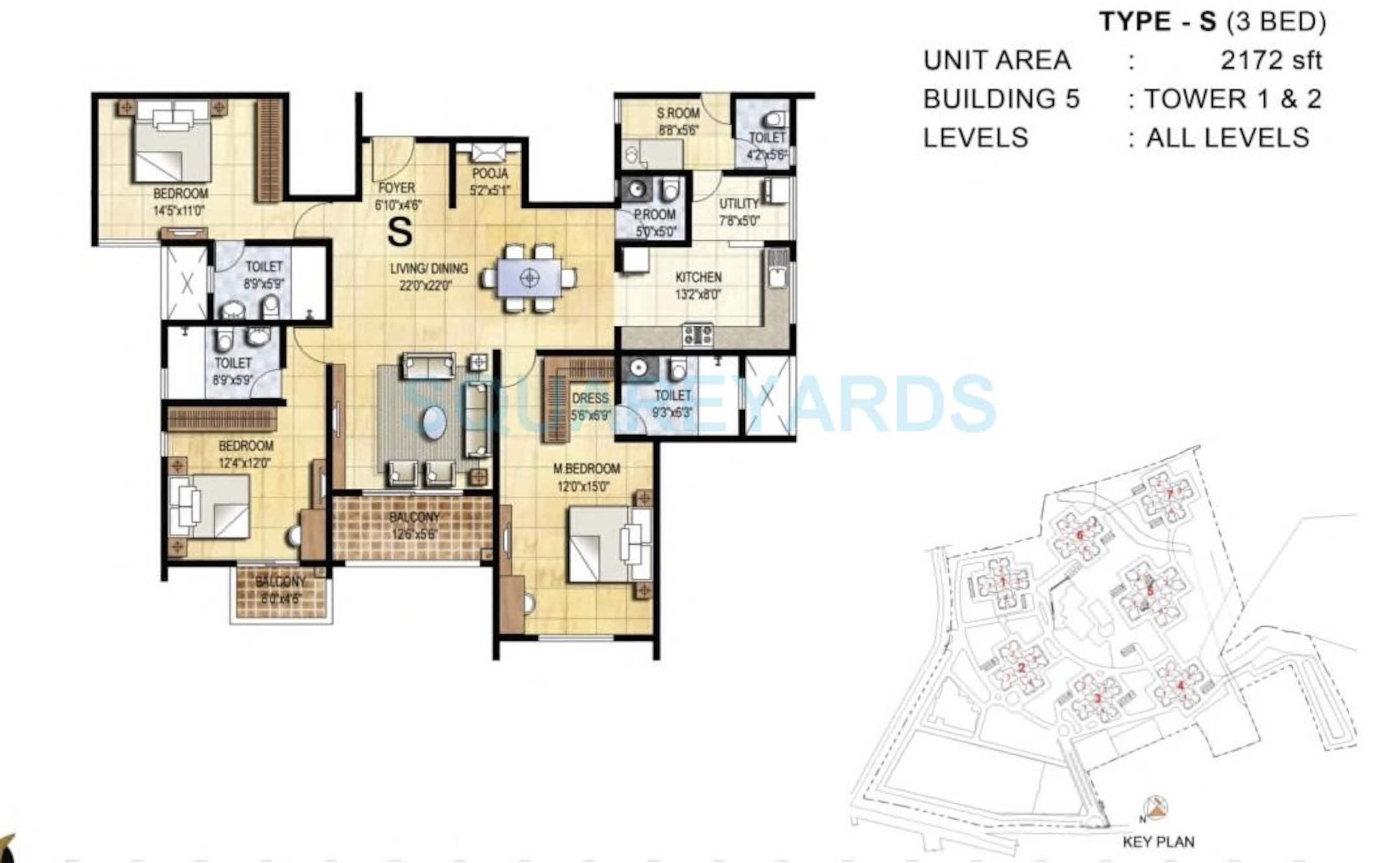 prestige falcon city apartment 3bhk 2172sqft1