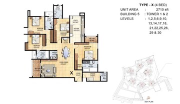  4 BHK Apartment at Prestige Falcon City, Konanakunte – for Rent
