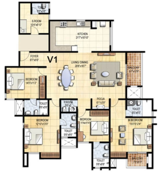 Prestige Falcon City In Konanakunte, Bangalore @ 1.01 Cr - Floor Plans 