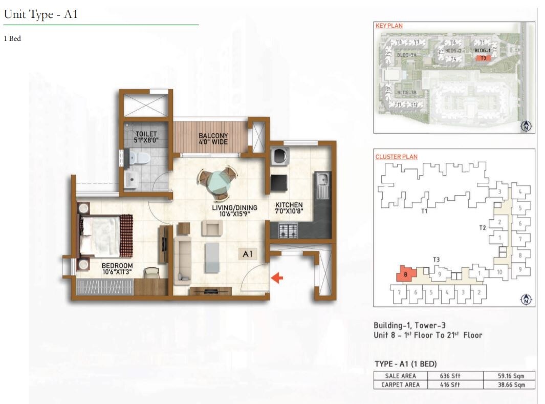 Other, prestige-finsbury-park-hyde 1 Bedroom 587 Sq.Ft. Apartment In Bagaluru Bangalore 9161647