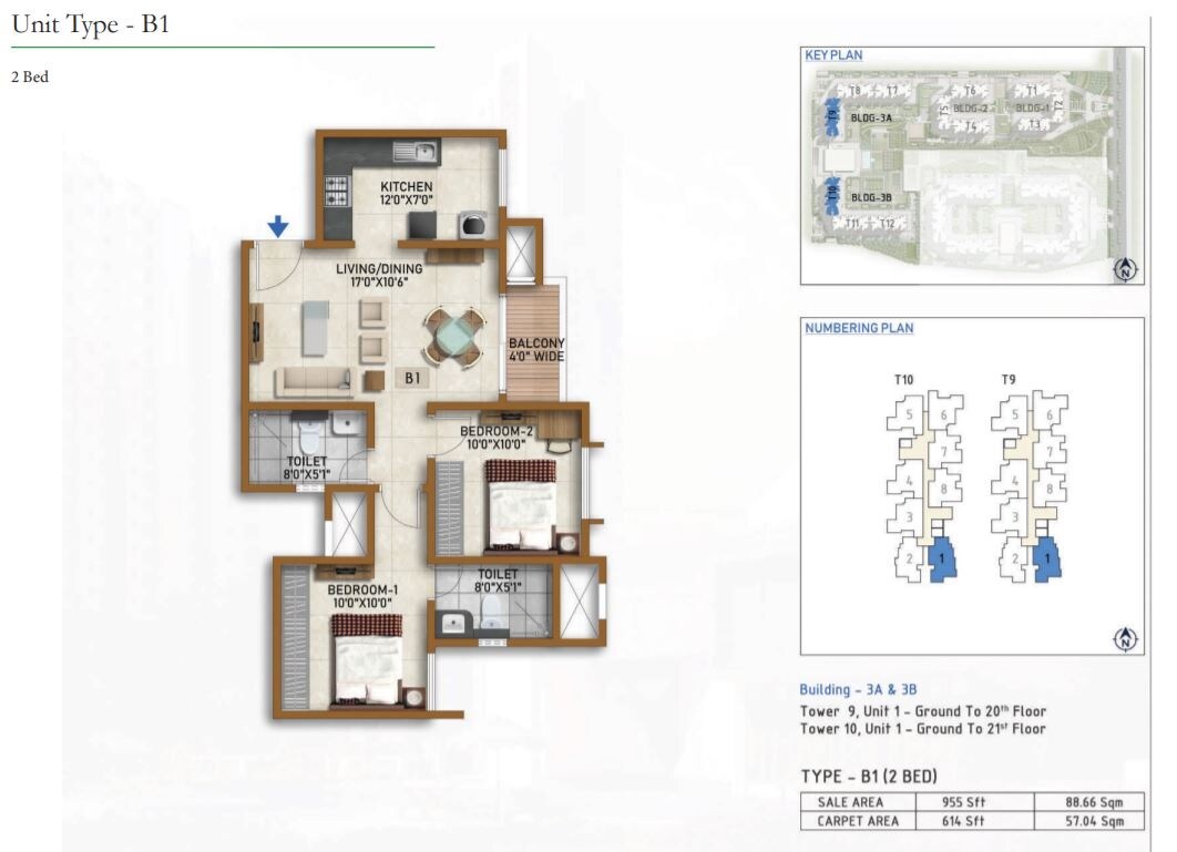 Other, prestige-finsbury-park-hyde 2 Bedroom 1048 Sq.Ft. Apartment In Bagaluru Bangalore 9161691