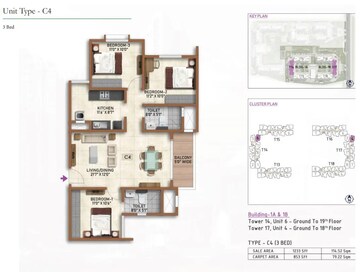  3 BHK Apartment at Prestige Finsbury Park Regent, Bagaluru  – for Rent