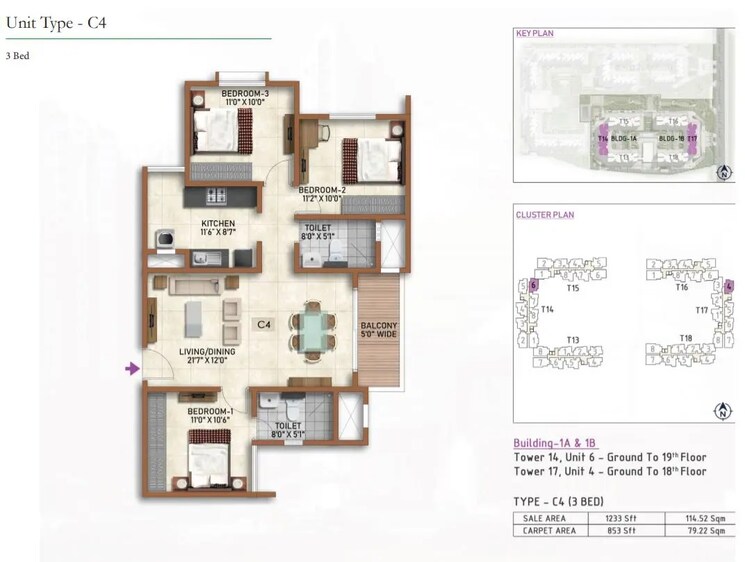 Other, prestige-finsbury-park-regent 3 Bedroom 1450 Sq.Ft. Apartment In Bagaluru Bangalore 8811525