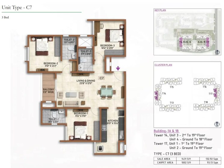 Other, prestige-finsbury-park-regent 3 Bedroom 893 Sq.Ft. Apartment In Bagaluru  Bangalore 8725190