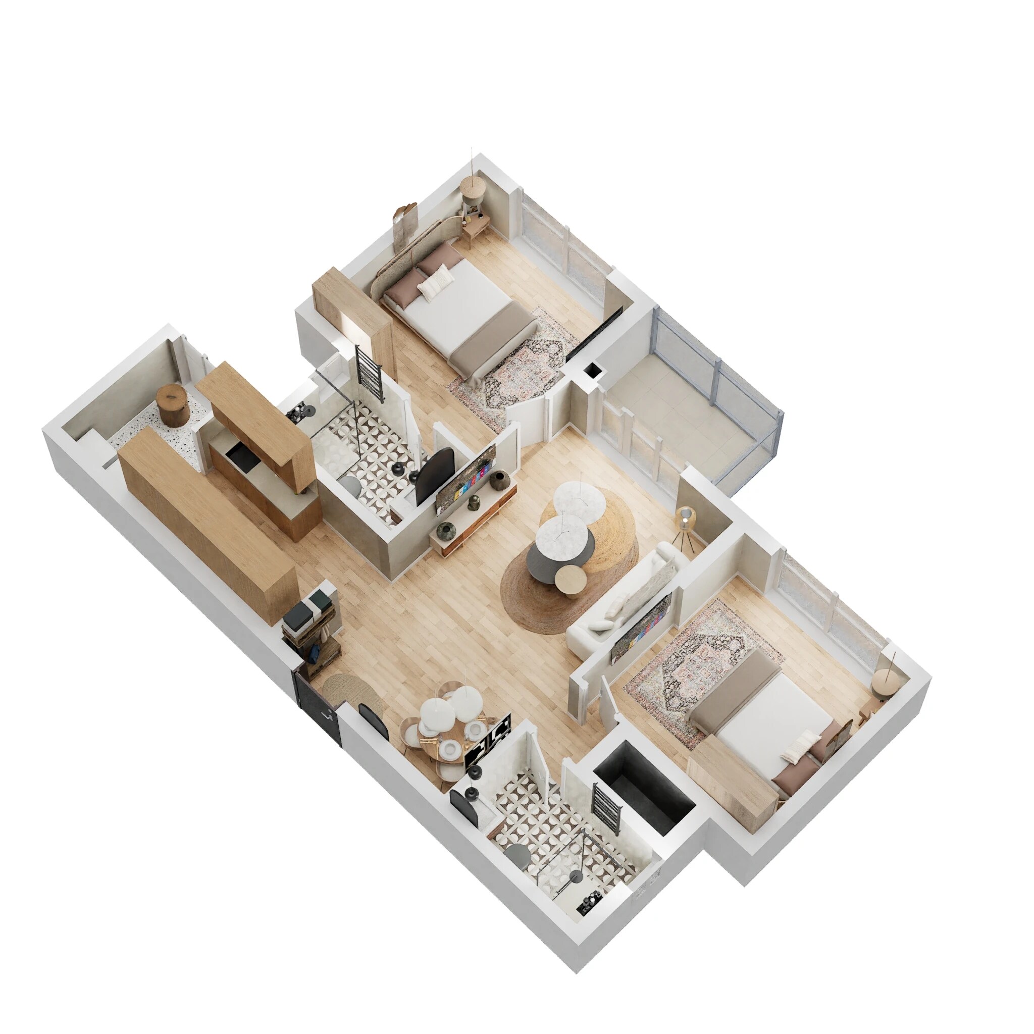 2 BHK 1067 Sq. Ft. Apartment