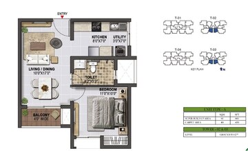  1 BHK Apartment at Prestige Green Gables, Panathur – for Sale
