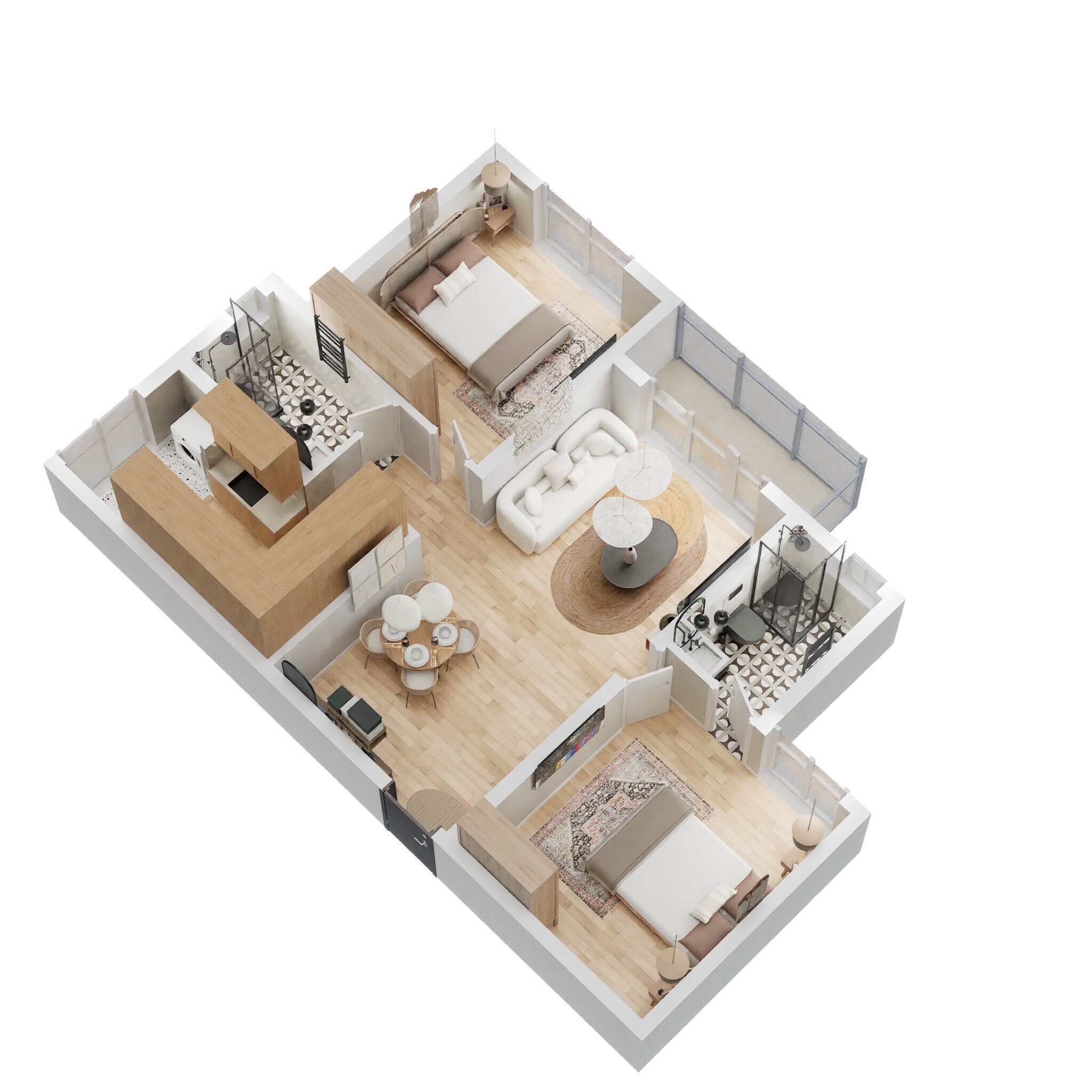 Floor plan of 2 BHK Apartment - 1111 sq. ft. in Prestige Green Gables, Bangalore