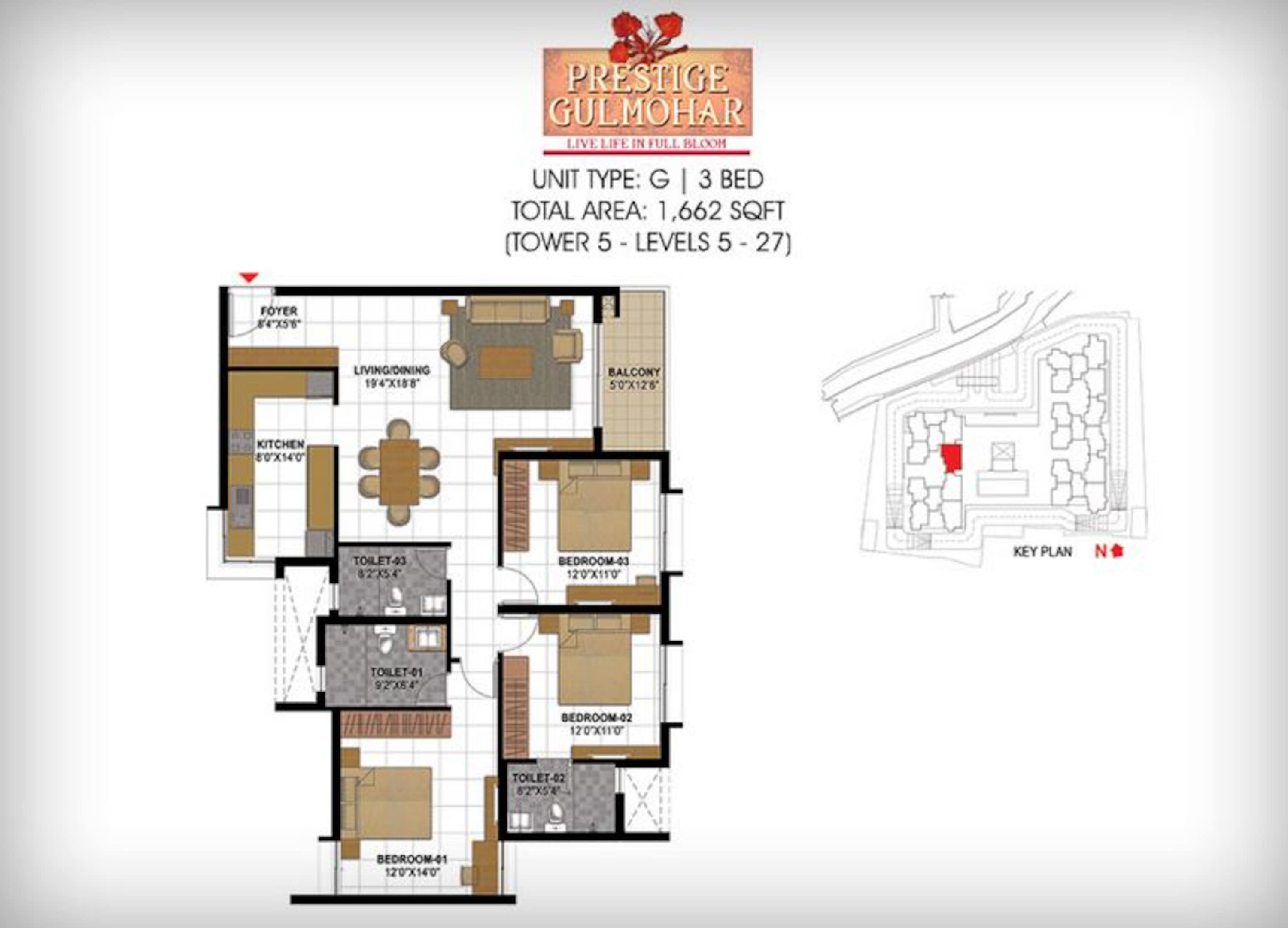 prestige gulmohar apartment 3bhk 1662sqft1